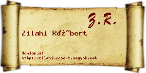 Zilahi Róbert névjegykártya